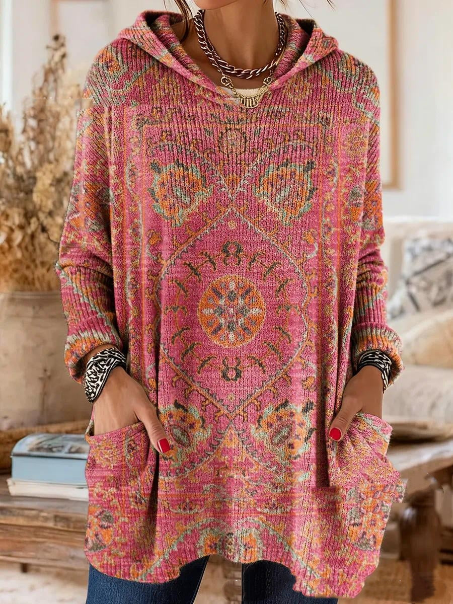 Alice | Retro Ethnic Print Hooded Tunic