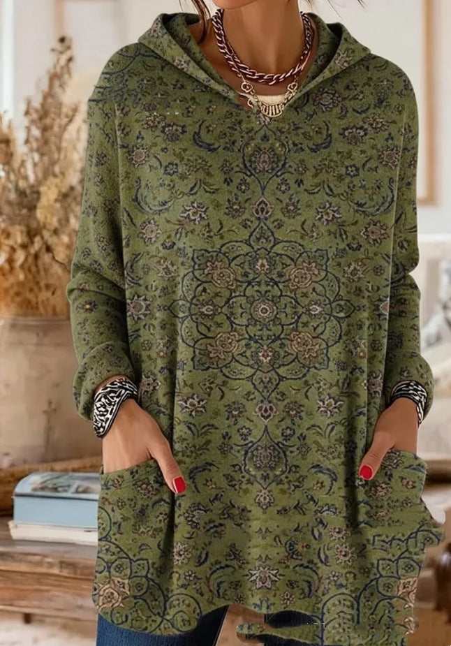 Alice | Retro Ethnic Print Hooded Tunic