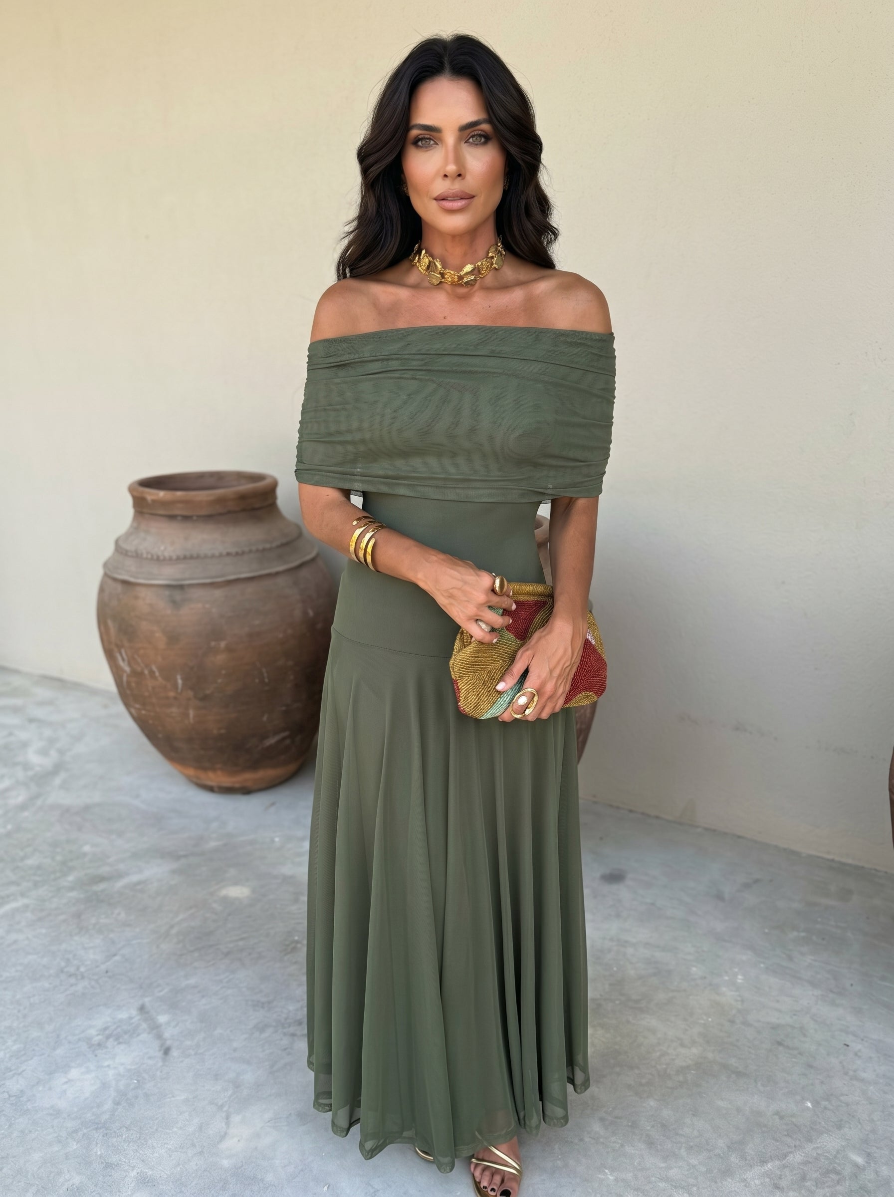 VALENTINA | Elegant Ruched Maxi Dress