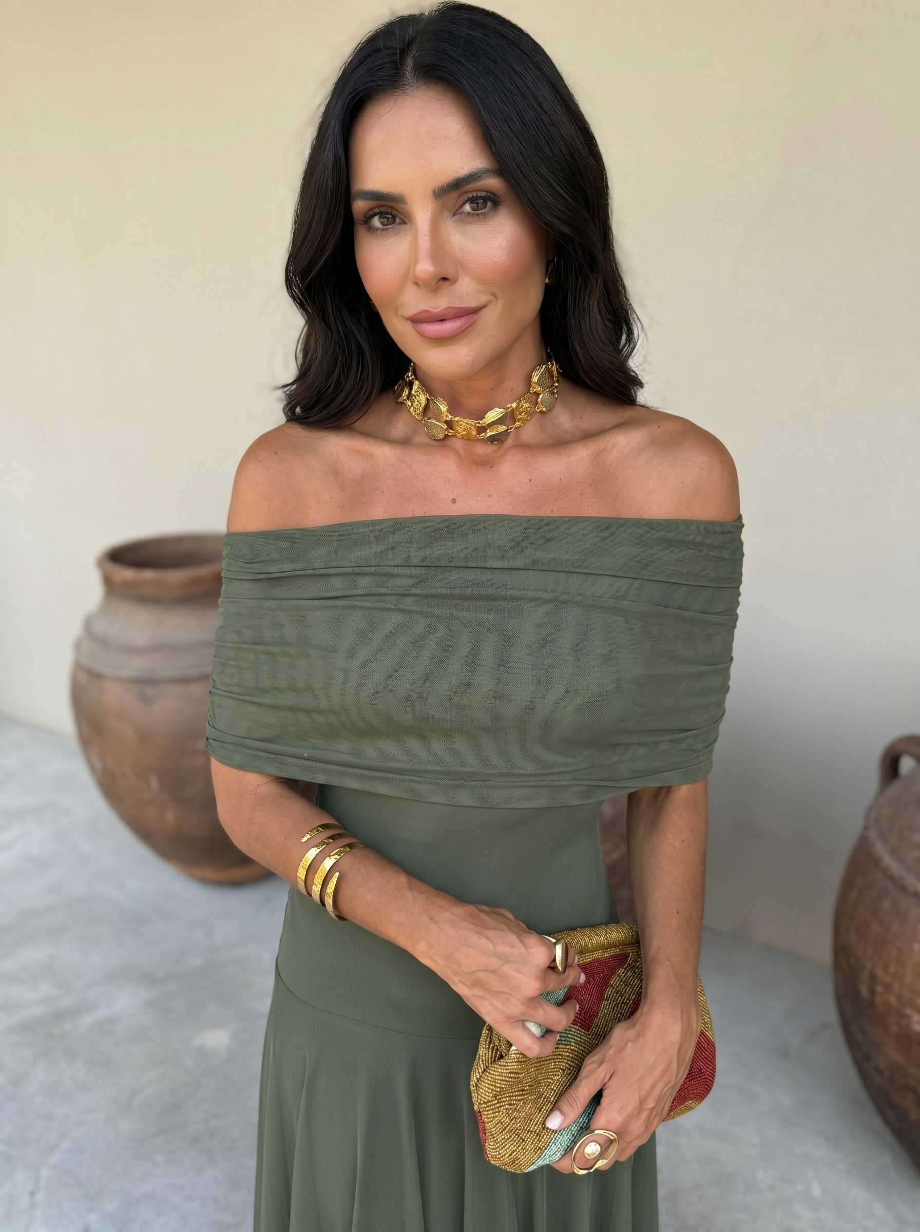 VALENTINA | Elegant Ruched Maxi Dress