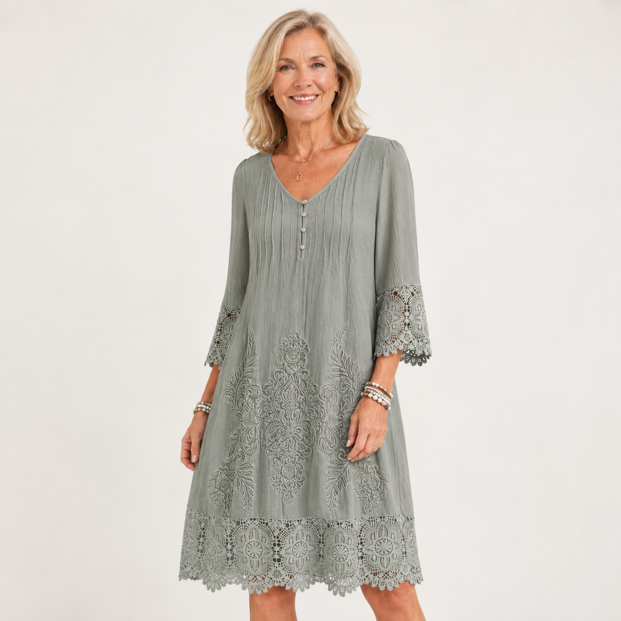 Genevieve | Vintage Lace Midi Dress