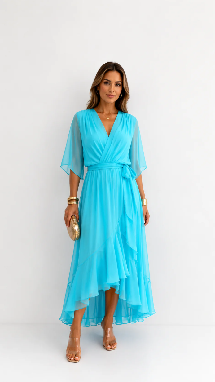 Isabelle | Chiffon Wrap Maxi Dress