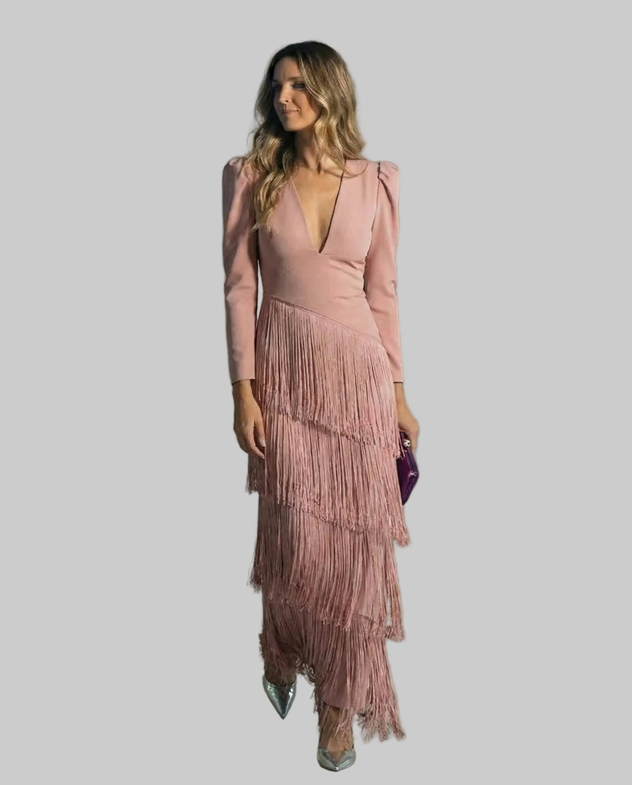 Clara | Elegant Fringe Dress - women's dress