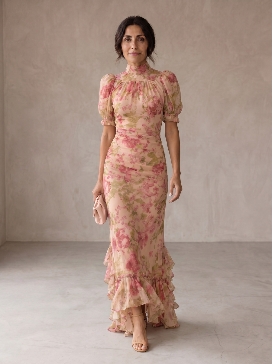 Rosario | Floral Chiffon Maxi Dress