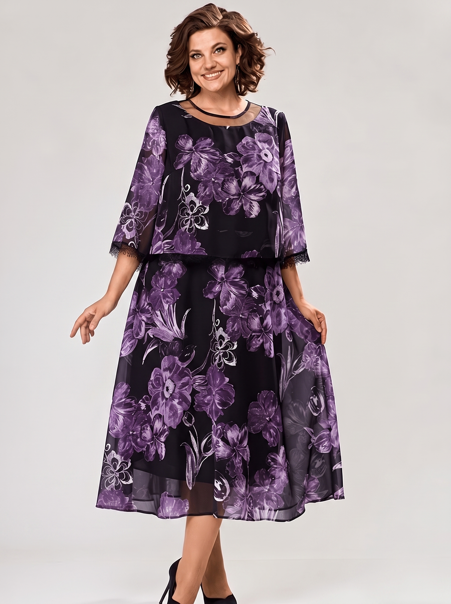 Valeria | Elegant Floral Midi Dress