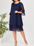 Maribel | Floral Polka Dot Chiffon Dress