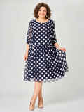 Ella | Layered Polka Dot Chiffon Dress