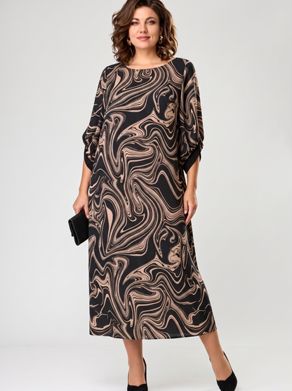 Elodie | Loose Fit Printed Midi Dress
