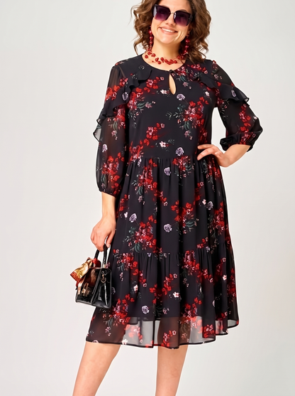 Helena | Elegant Printed Midi Dress