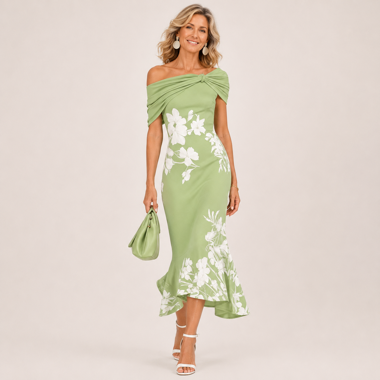 Althea | Floral Contour Midi Dress