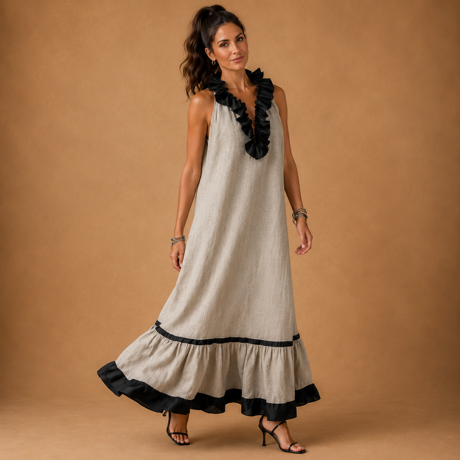 KENDALL | Elegant long dress with ruffles