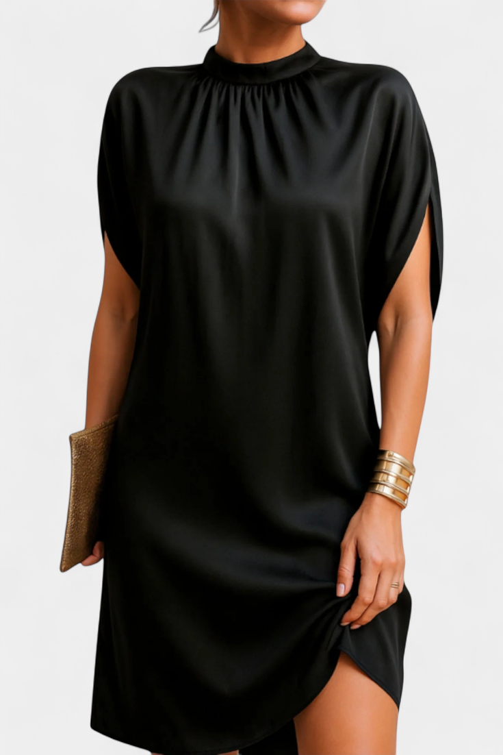 Ena | Timeless Round-Neck Midi Dress - women's dress