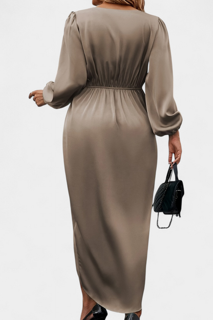 Andrea | Elegant V-Neck Side-Slit Maxi Dress