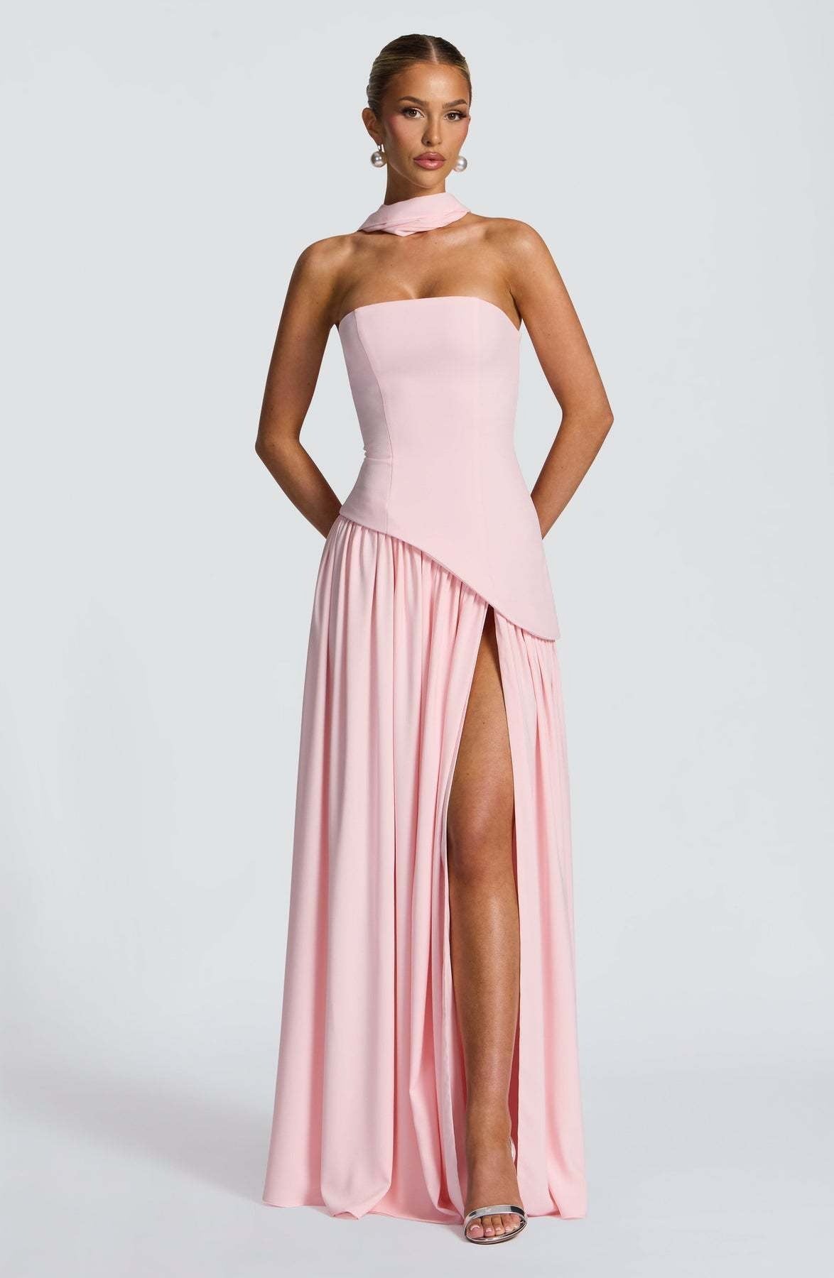 Lina | Strapless High-Slit Maxi Dress