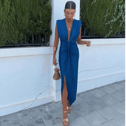 Isabelle | Deep V-Neck Occasion Dress