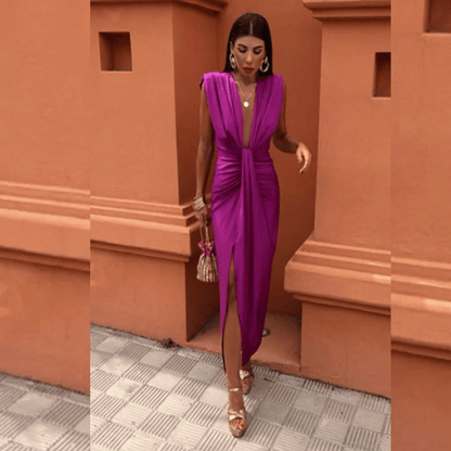 Isabelle | Deep V-Neck Occasion Dress