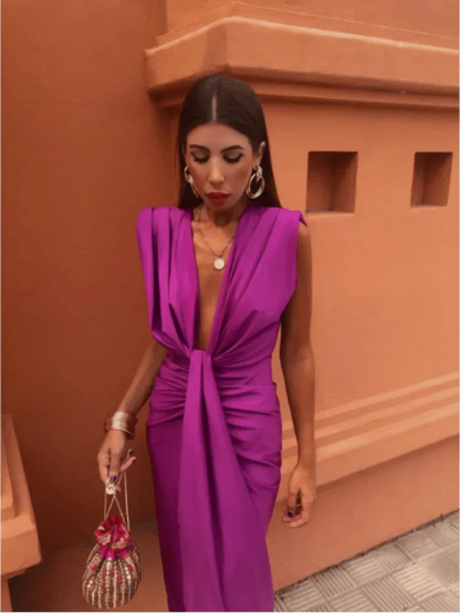 Isabelle | Deep V-Neck Occasion Dress