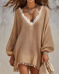 Isolde | V-Neck Lace Mini Dress