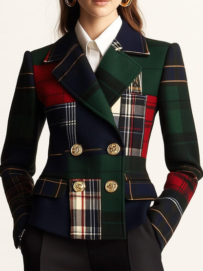 Flora | Plaid Double-Breasted Blazer