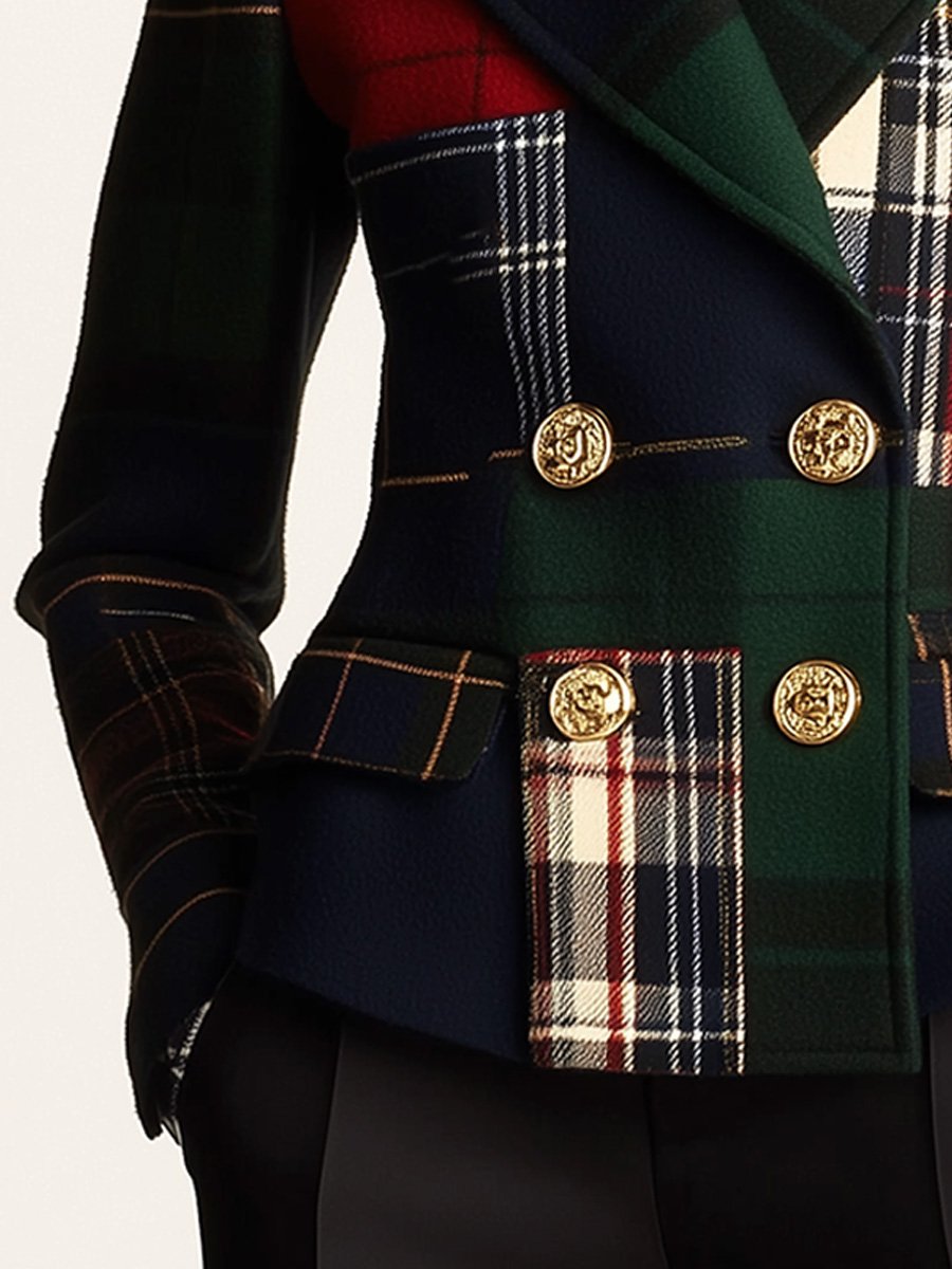Flora | Plaid Double-Breasted Blazer
