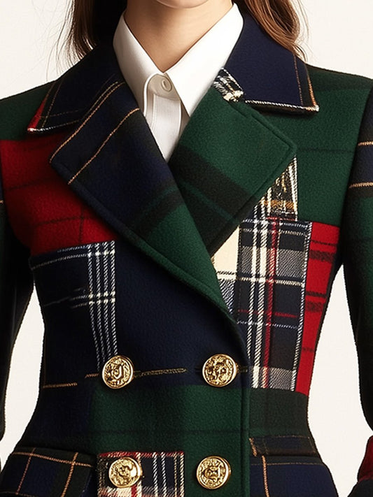 Flora | Plaid Double-Breasted Blazer