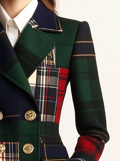 Flora | Plaid Double-Breasted Blazer