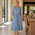 Blue Meadow Easy-Wear Floral Midi Dress