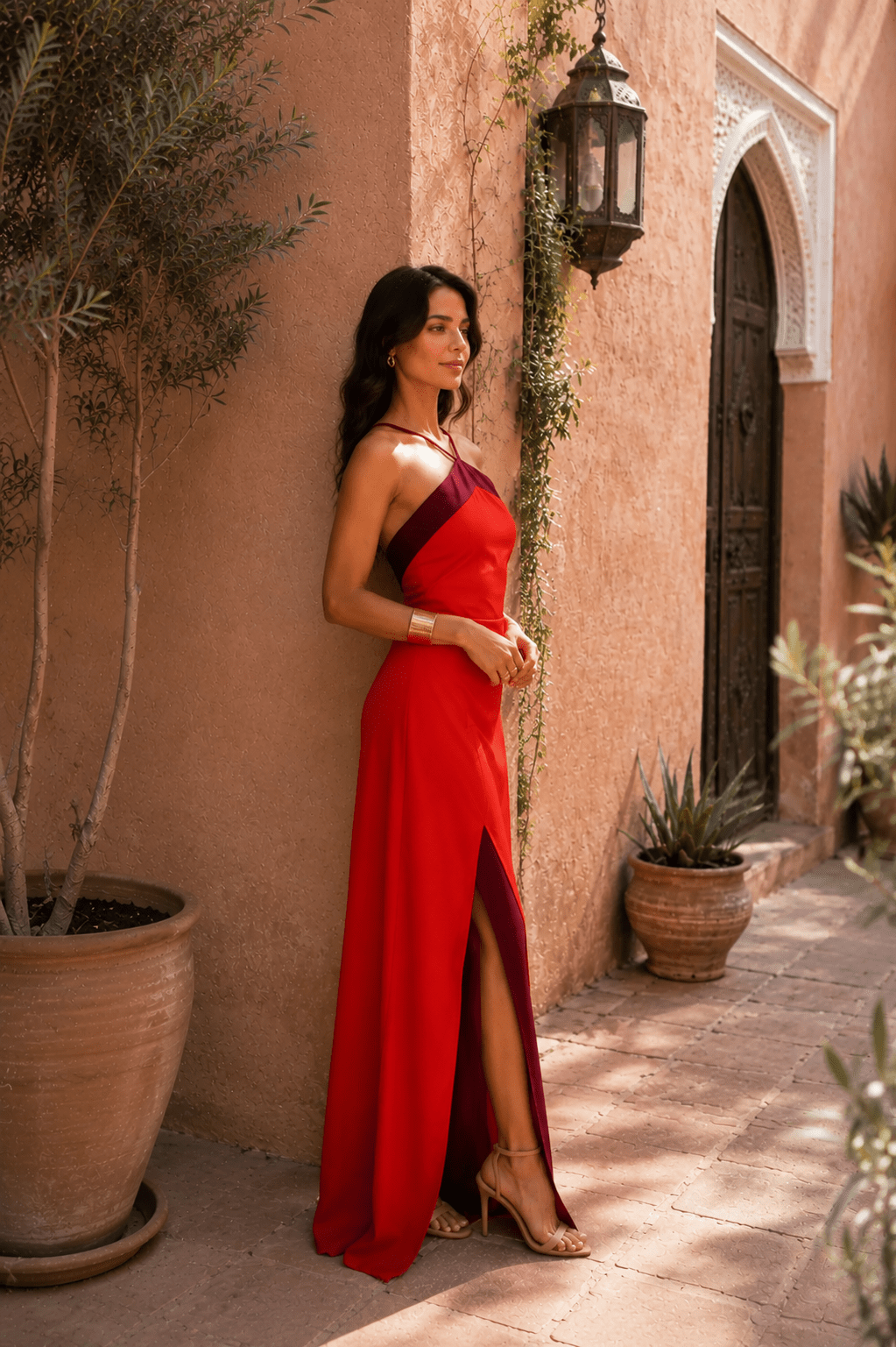 Halter Maxi Dress with Side Slit