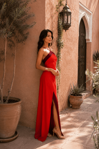 Halter Maxi Dress with Side Slit