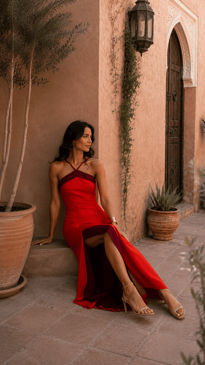 Halter Maxi Dress with Side Slit