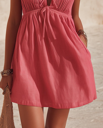 Lysara | Sleeveless Tie-Detail Short Dress