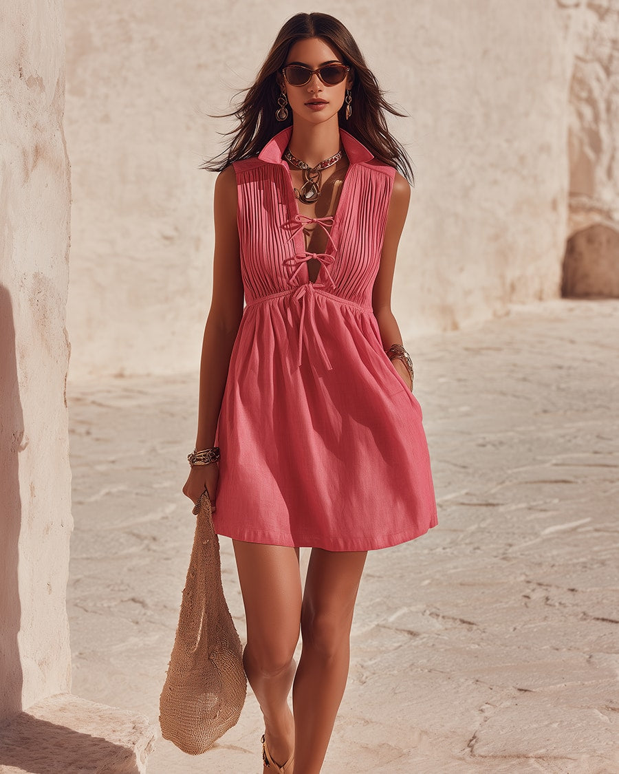 Lysara | Sleeveless Tie-Detail Short Dress