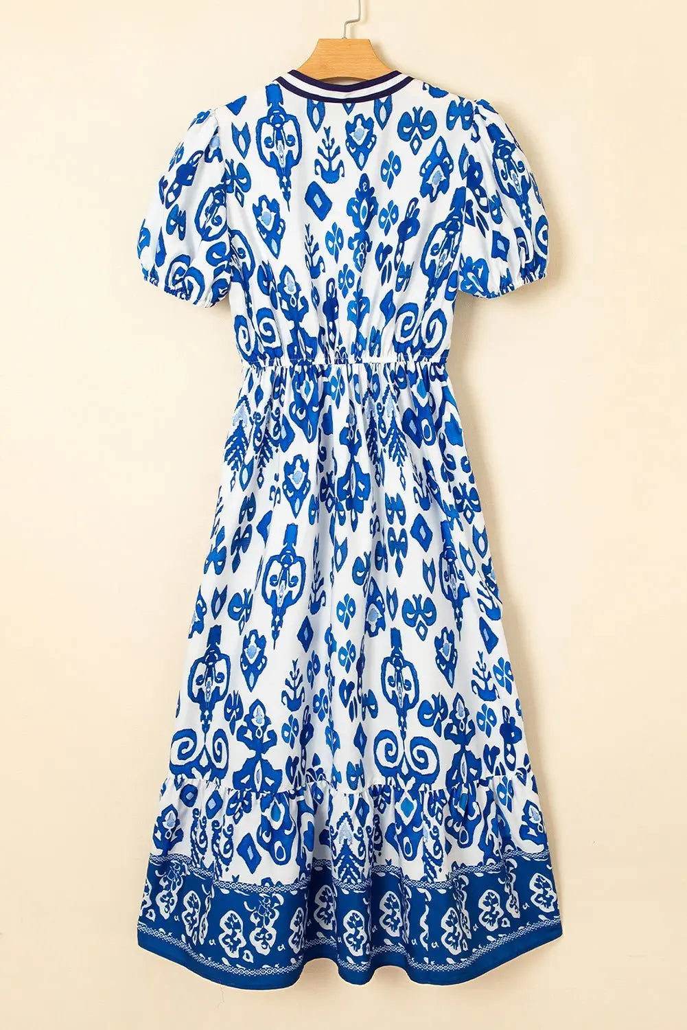 Tessa | Boho Ruffle Puff-Sleeve Midi Dress
