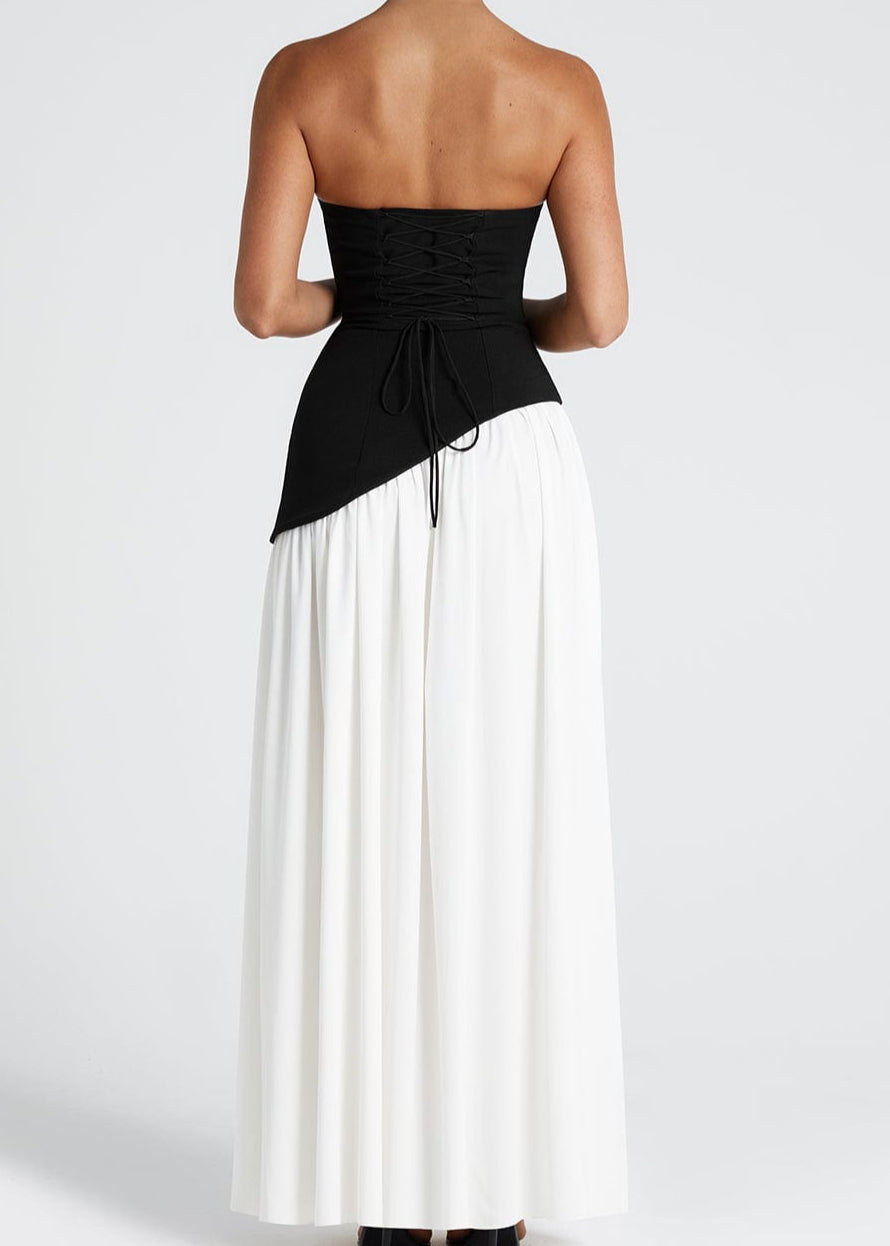 Lina | Strapless High-Slit Maxi Dress