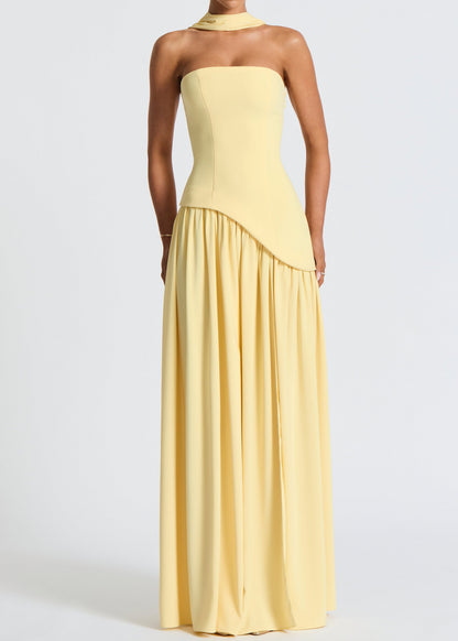 Lina | Strapless High-Slit Maxi Dress