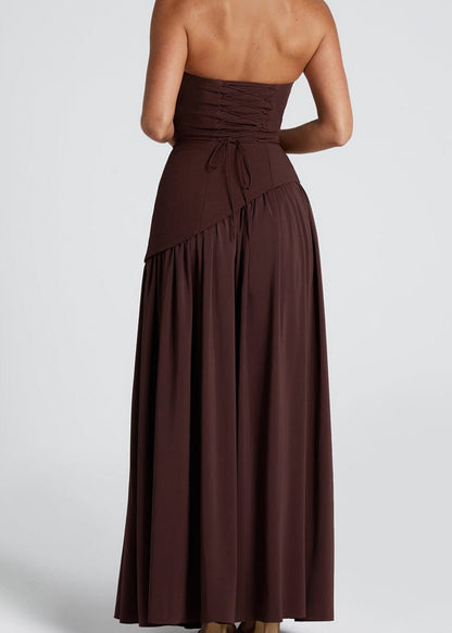 Lina | Strapless High-Slit Maxi Dress