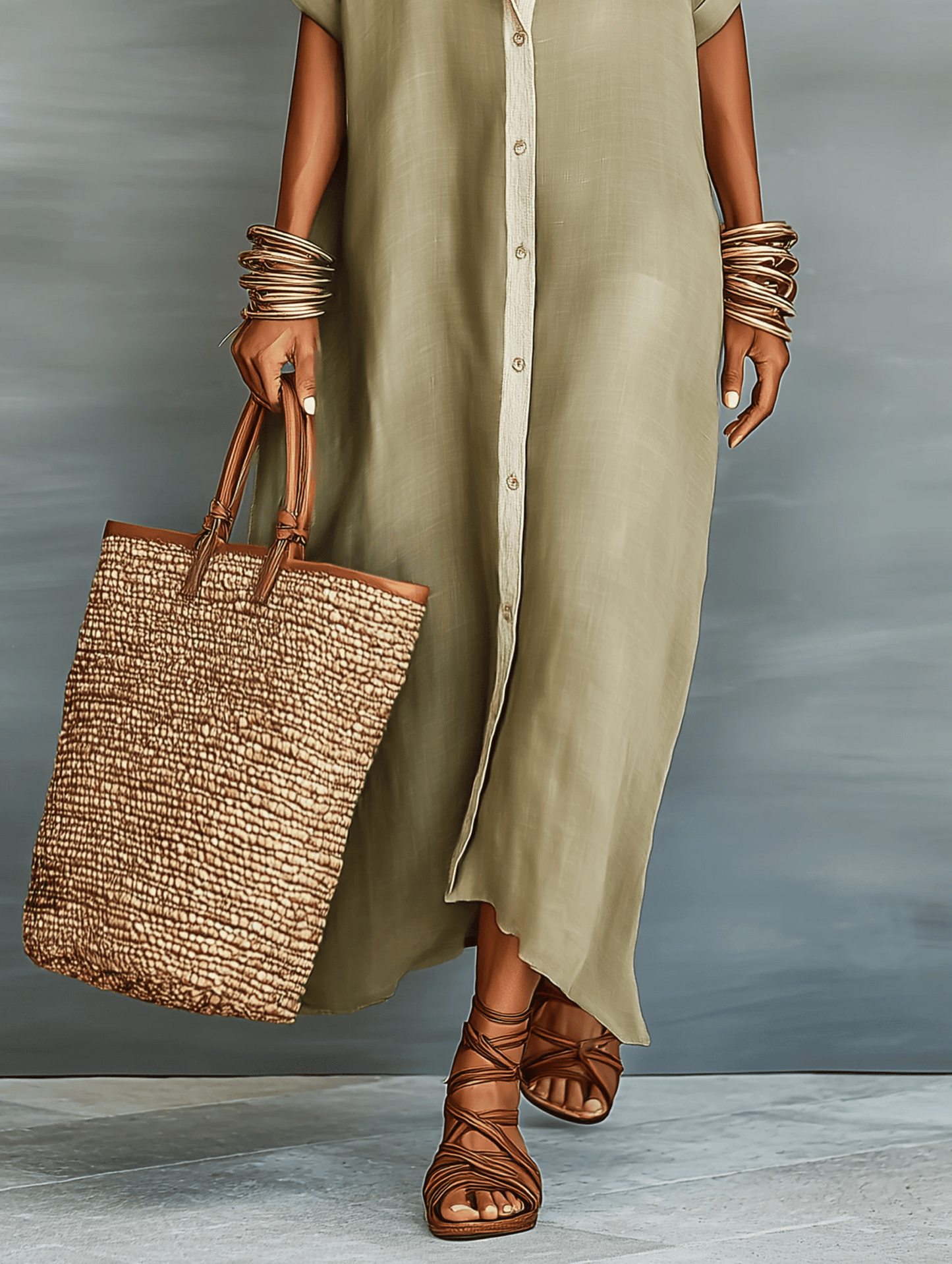 Manelle | Minimalist Line Maxi Dress