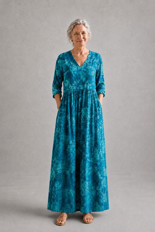 Marie | Blue Floral Summer Dress