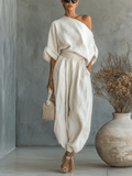 Mila | Bardot Neckline Two-Piece Set