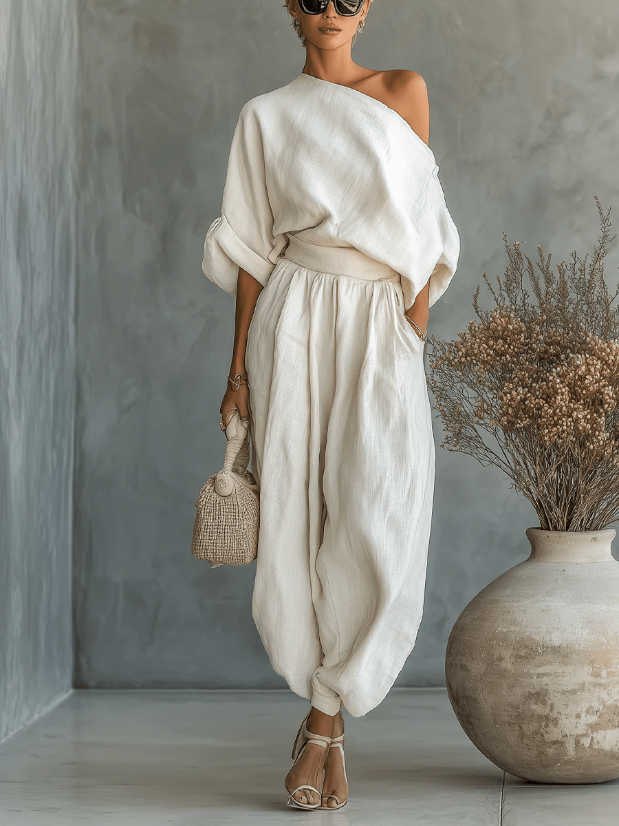 Mila | Bardot Neckline Two-Piece Set