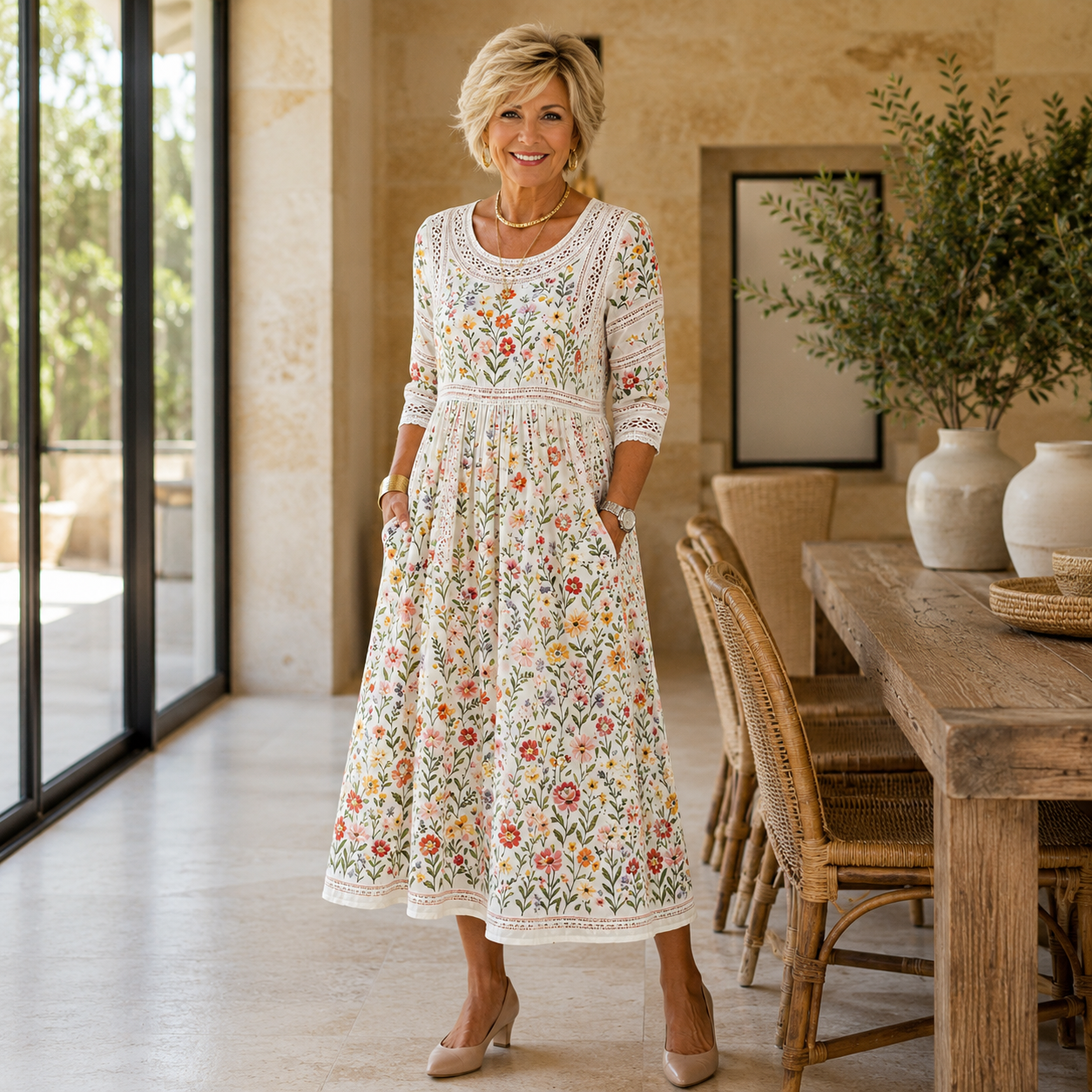 Juliet | Wildflower Meadow Charm Midi Dress