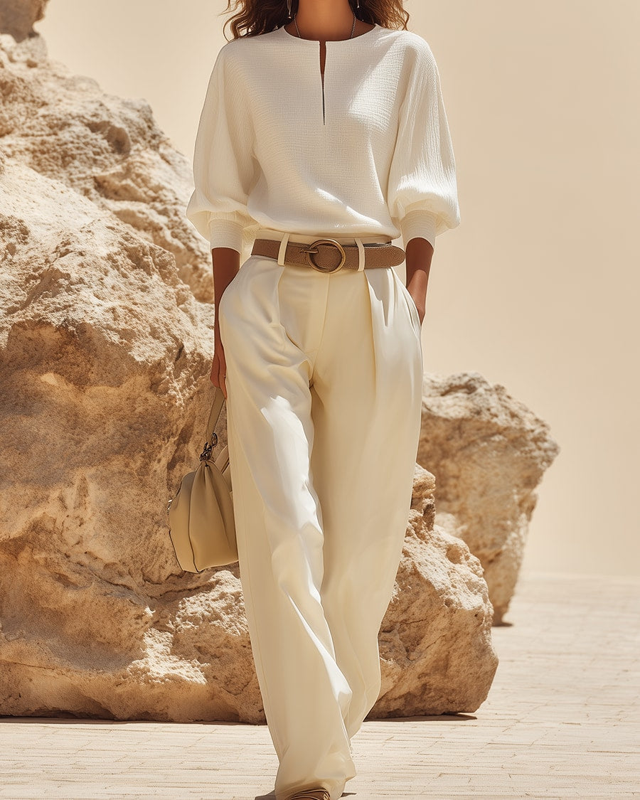Oleandra | Cotton Shirt & Pants Set