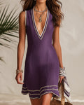 Ondina | Embroidered V-Neck Short Dress
