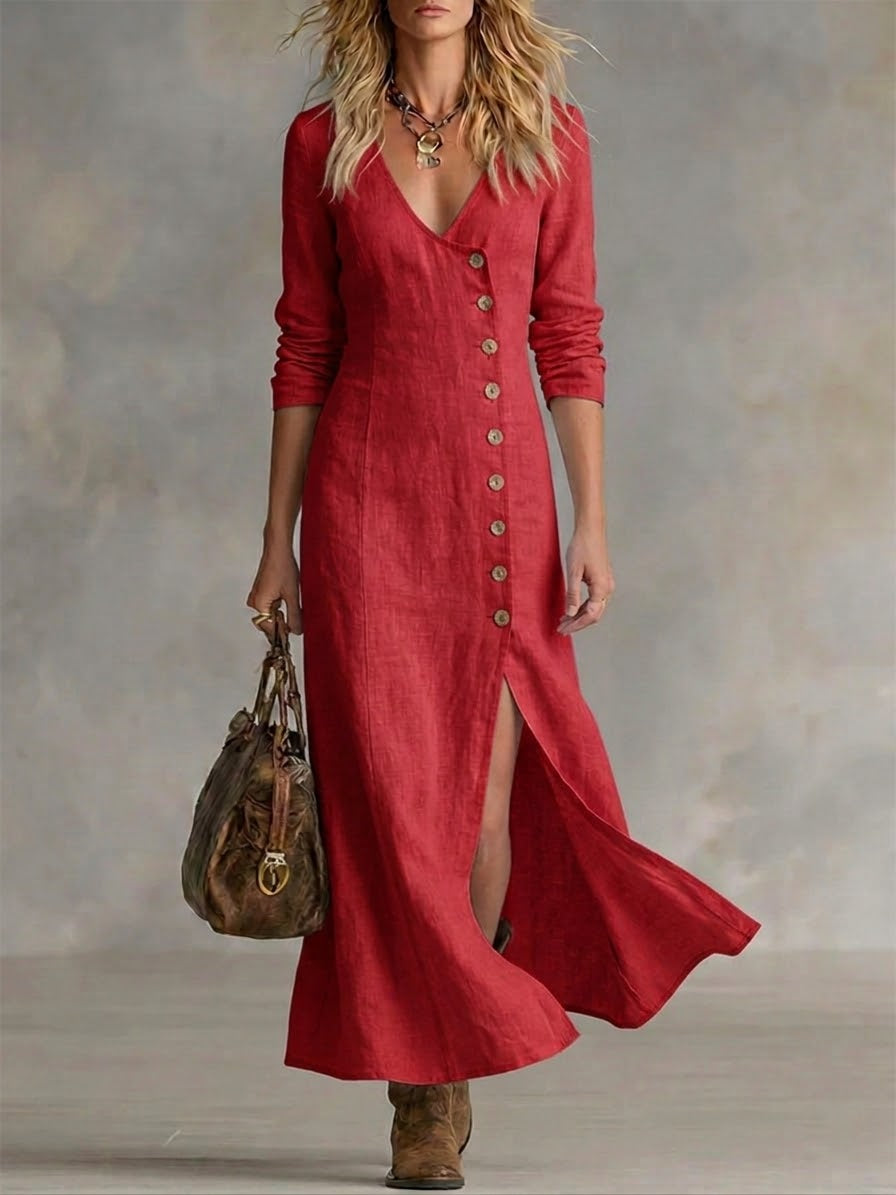 Doris | Button-Front Maxi Dress