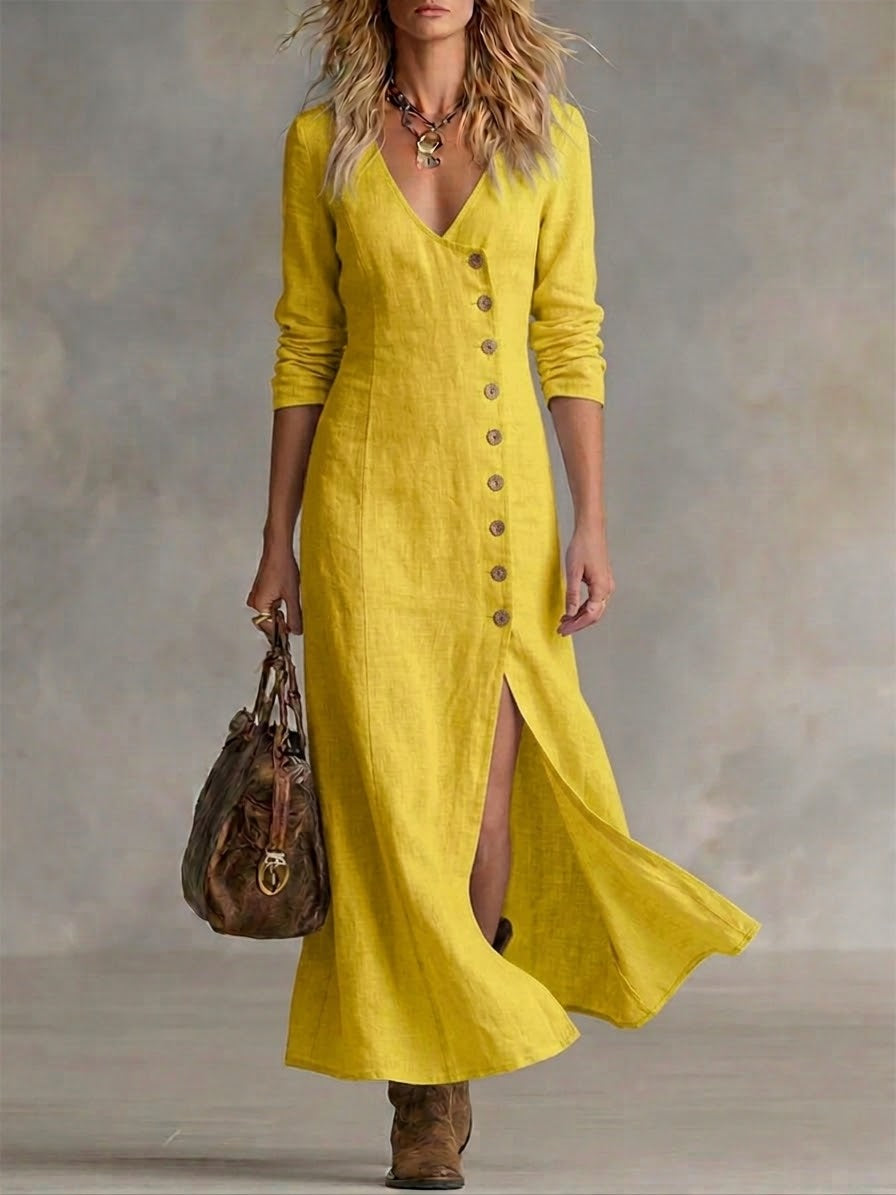 Doris | Button-Front Maxi Dress