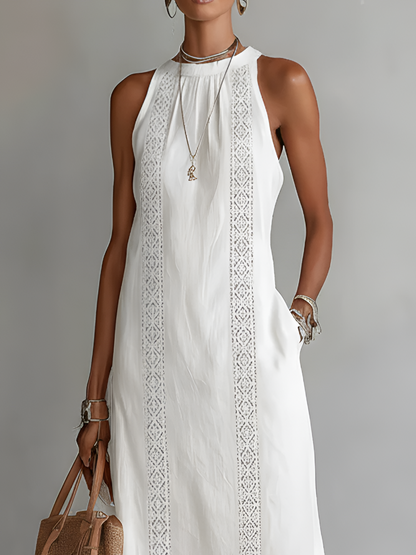 Jimena | Mandarin-Collar Midi Dress