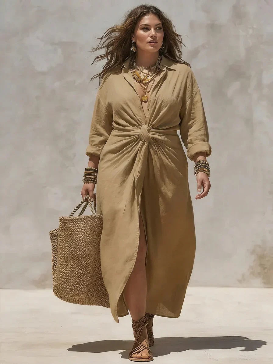 Aria | Tie-Front Maxi Dress