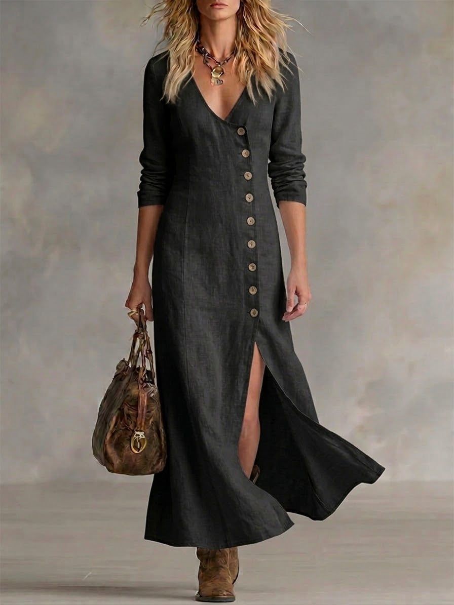 Doris | Button-Front Maxi Dress