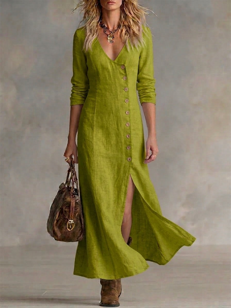 Doris | Button-Front Maxi Dress