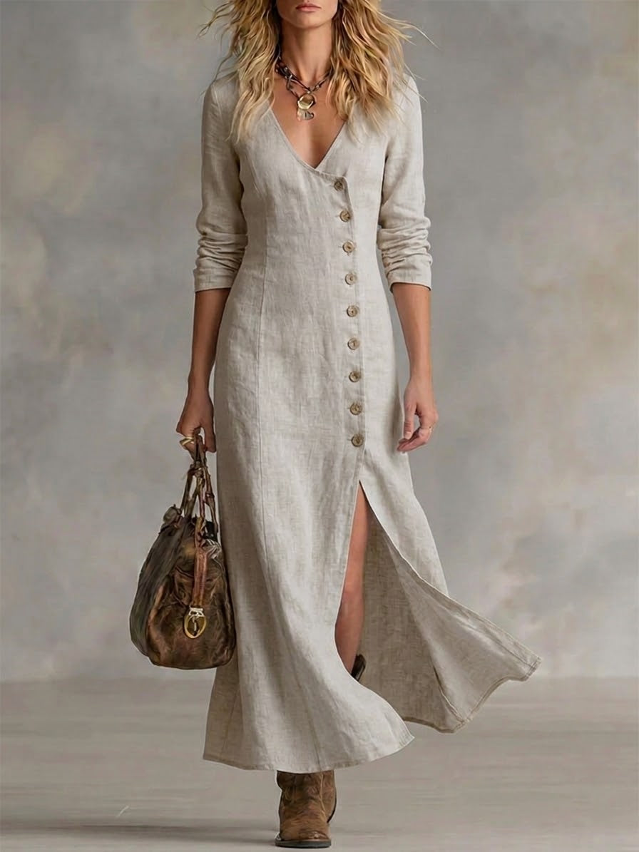 Doris | Button-Front Maxi Dress